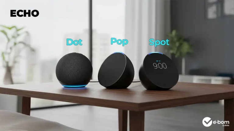 Conheça a linha Linha Echo Dot vs Echo Spot vs Echo Pop da amazon.