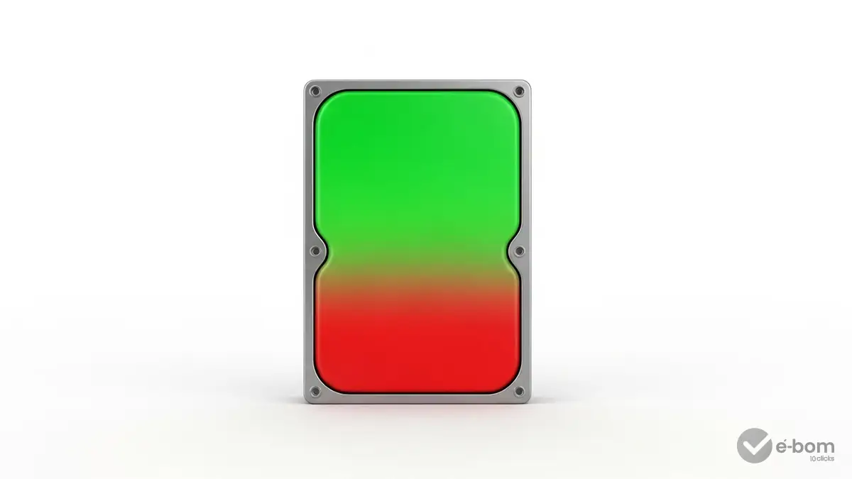 Gráfico de armazenamento sendo liberado após entender como desinstalar um aplicativo do notebook